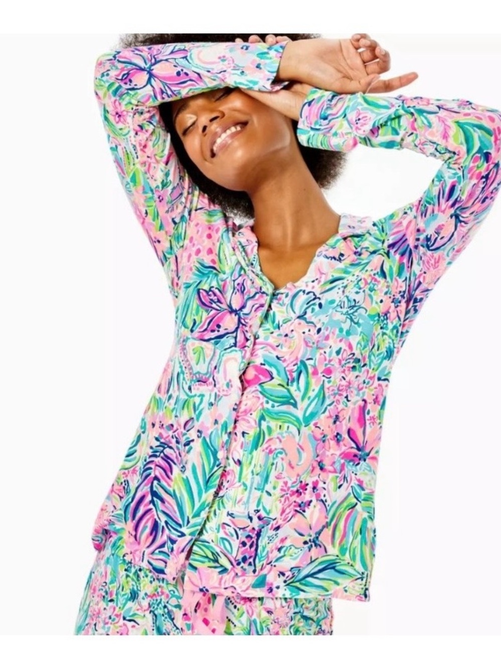 Lilly Pulitzer 2-Piece Pajama Set Size Med Lilly’s Favorite Things LongSlv Shirt